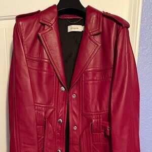 COACH Fuchsia/Dark Pink Leather Trench Coat Size 6 - NEW without tags